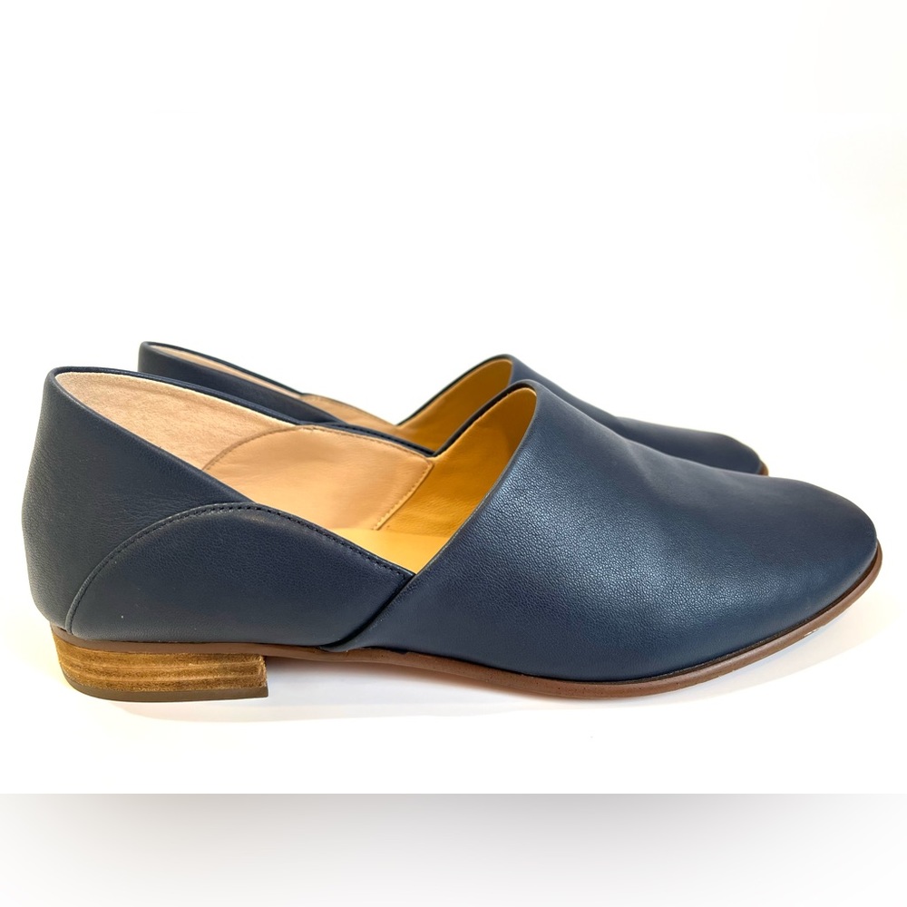 Clarks PURE TONE Womens Size 8.5 M Navy Leather Dress Shoes Flats Loafers